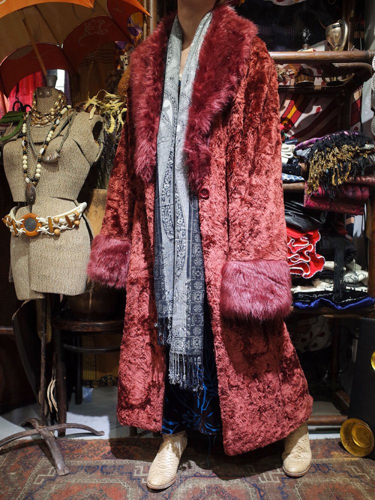 Bordeaux Faux Fur Coat