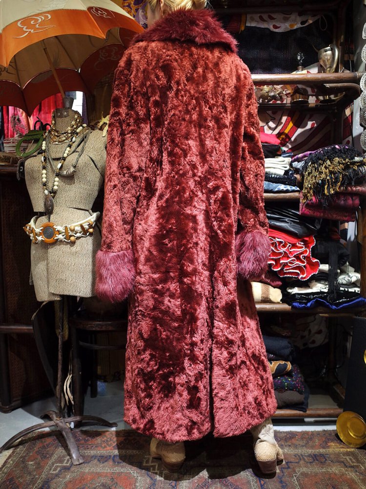 Bordeaux Faux Fur Coat