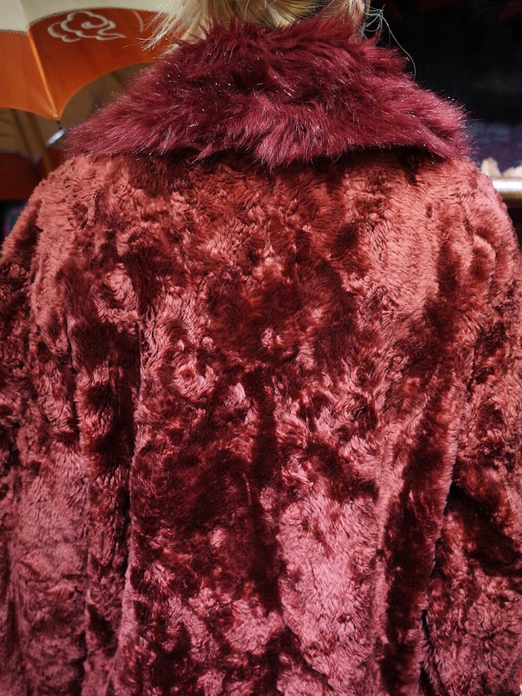 Bordeaux Faux Fur Coat