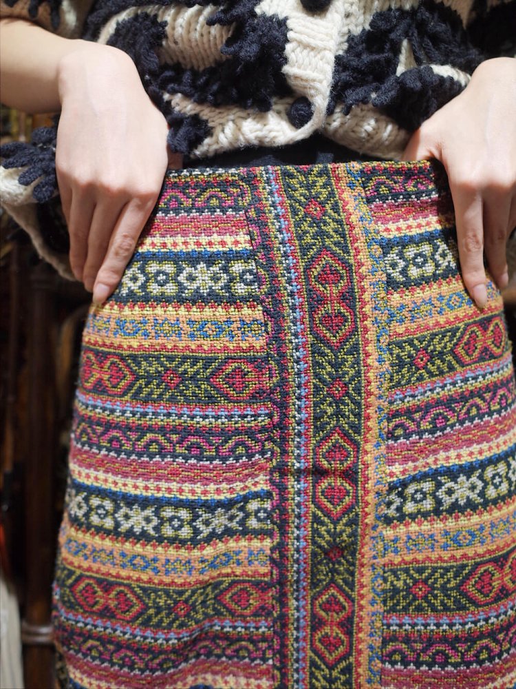 c.1960~70s Primitive Gobelin Skirt