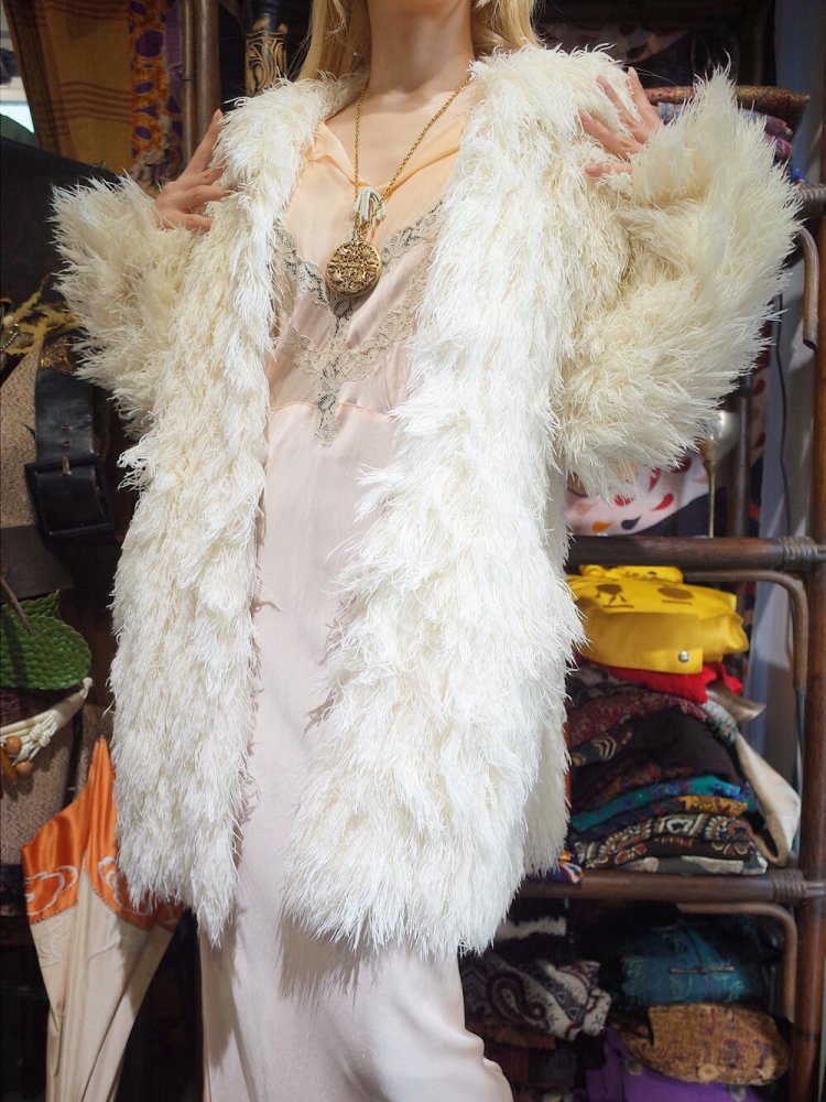 c.1960s French Chenille Shaggy Fringe Coat