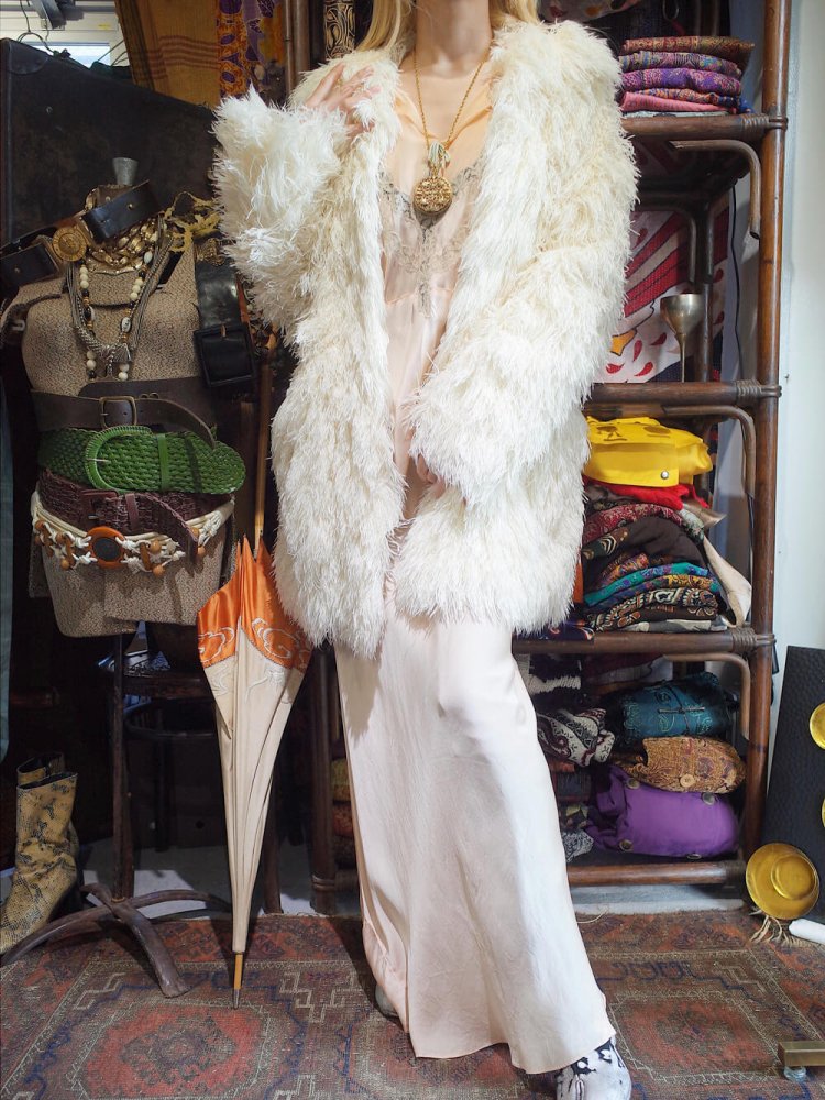 c.1960s French Chenille Shaggy Fringe Coat