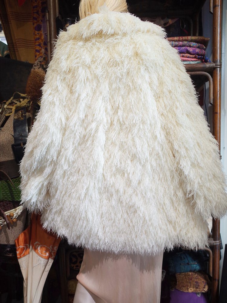 c.1960s French Chenille Shaggy Fringe Coat