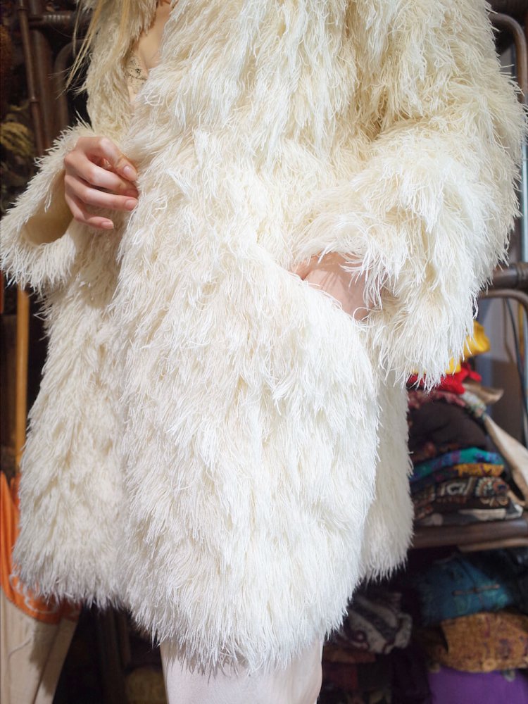 c.1960s French Chenille Shaggy Fringe Coat