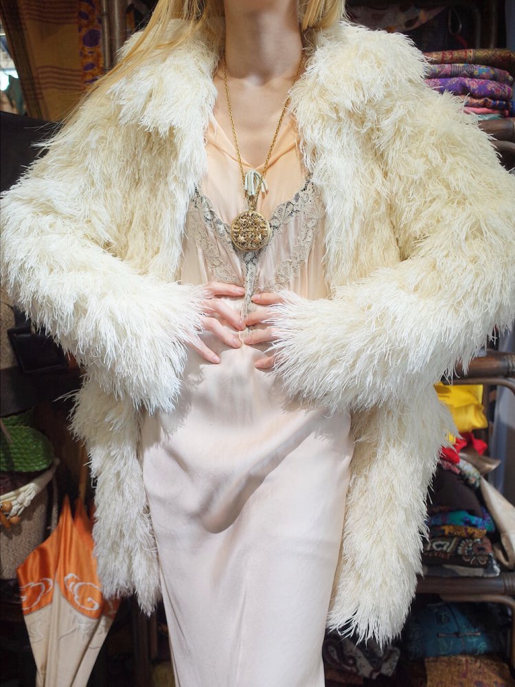 c.1960s French Chenille Shaggy Fringe Coat