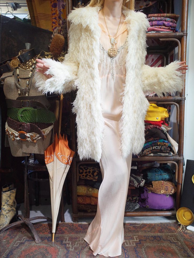 c.1960s French Chenille Shaggy Fringe Coat