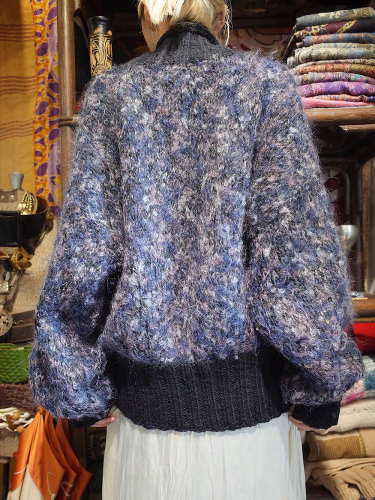 Marble Mohair Low Gauge Knit Cardigan