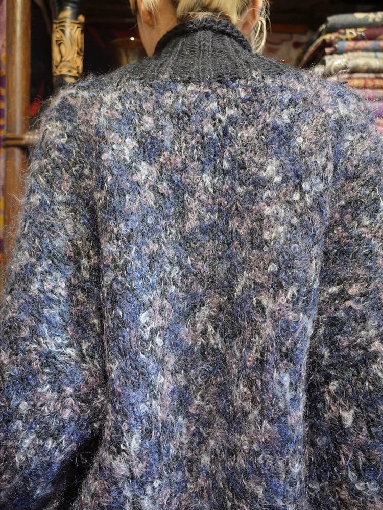 Marble Mohair Low Gauge Knit Cardigan