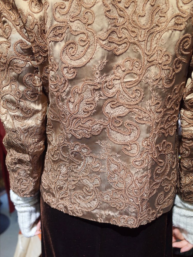 Solid Embroidery Champagne Gold Jacket