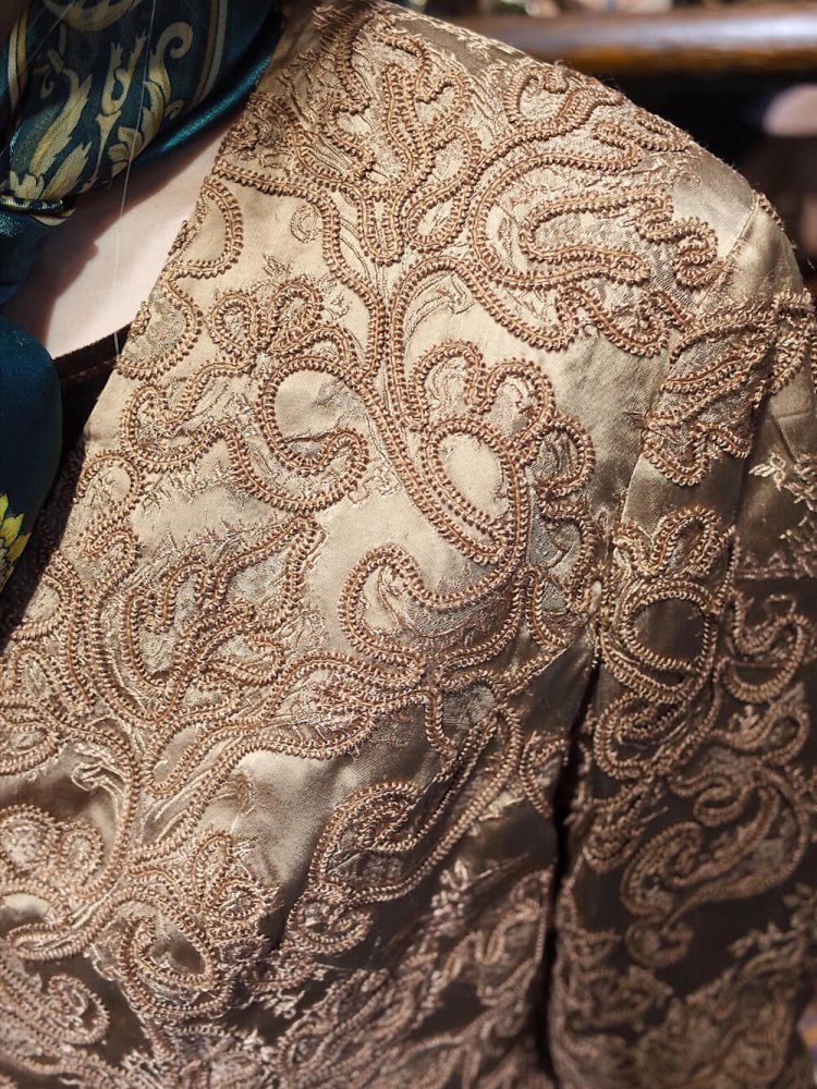 Solid Embroidery Champagne Gold Jacket