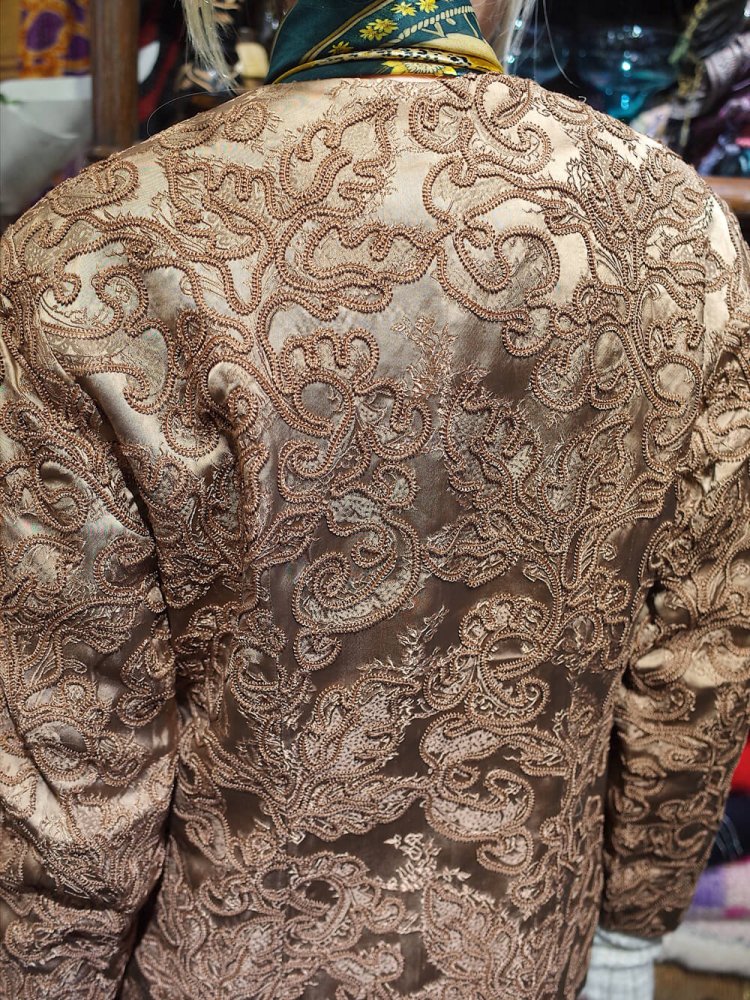 Solid Embroidery Champagne Gold Jacket