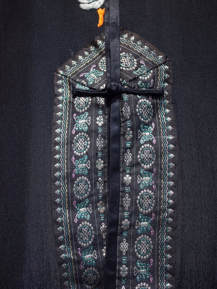 c.1930s Black Chinese Embroidery Silk Setup