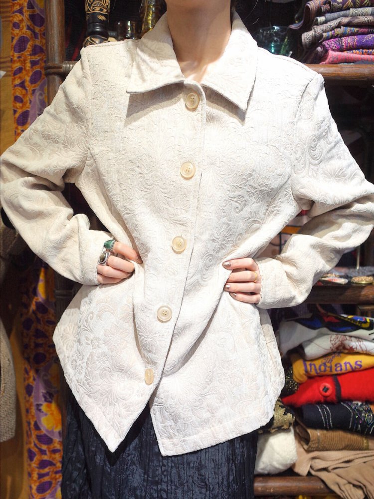 Ivory Arabesque Jacquard Jacket