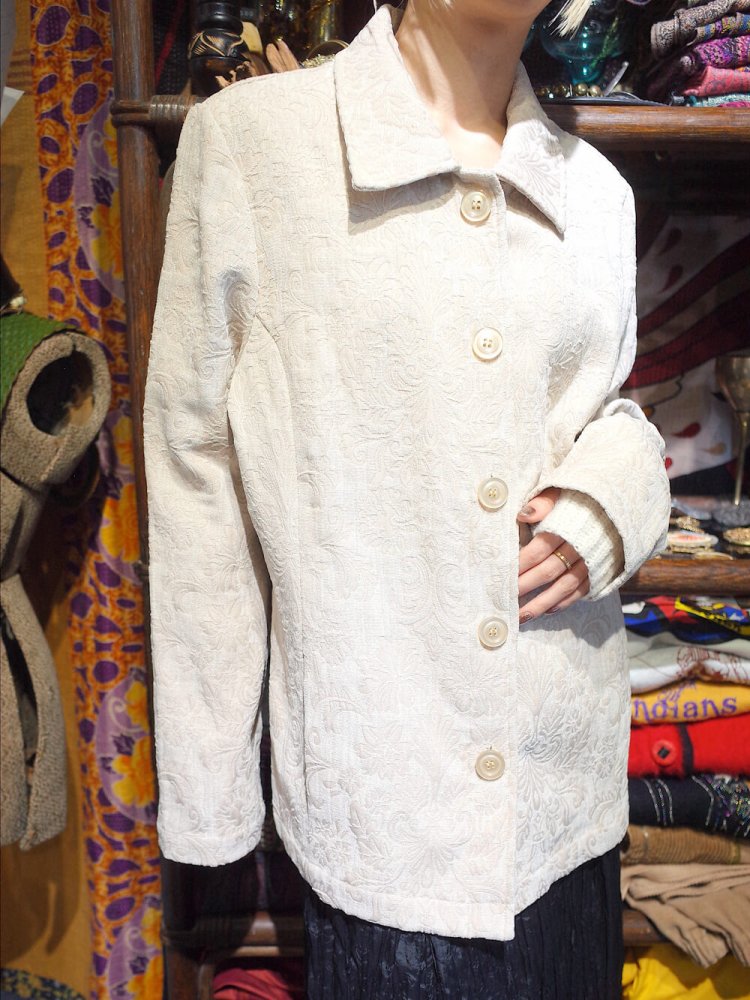 Ivory Arabesque Jacquard Jacket