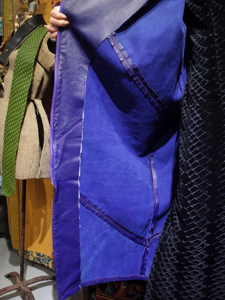 Purple Leather Deformation Dress Coat