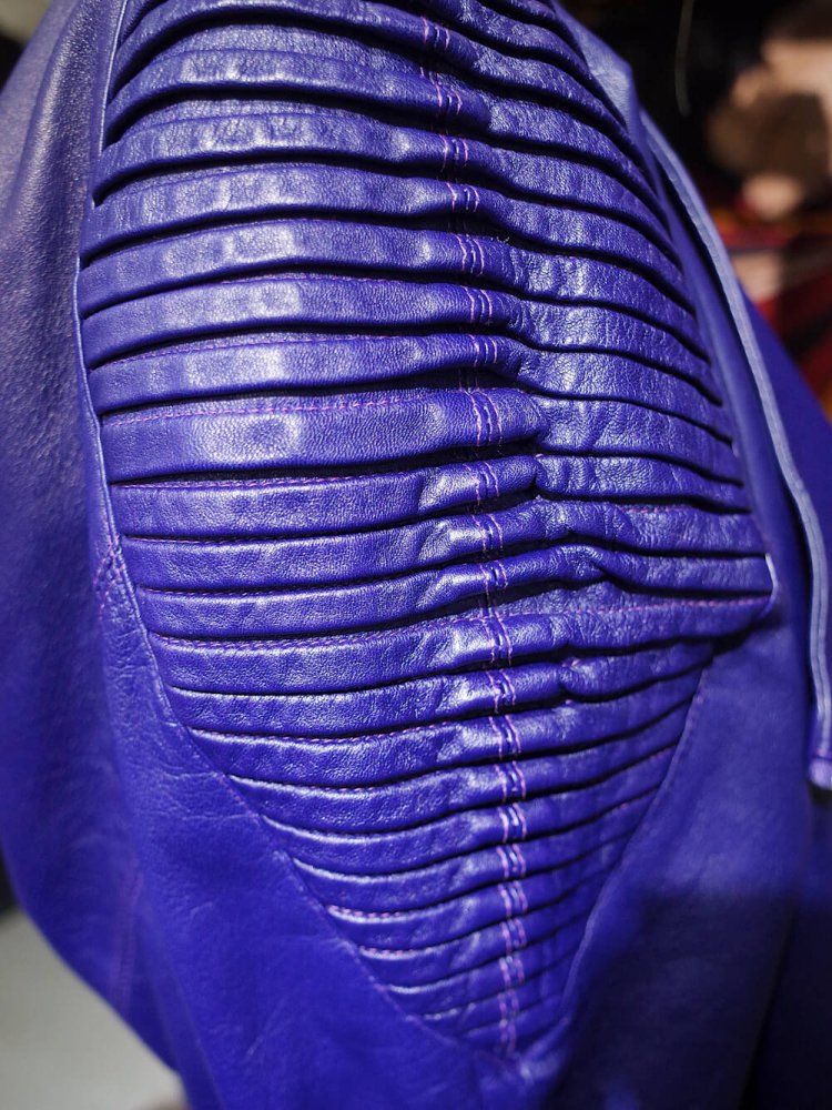 Purple Leather Deformation Dress Coat