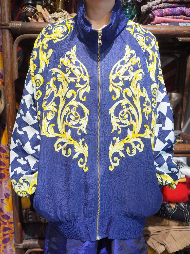 Arabesque & Paisley Double Pattern Silk Blouson