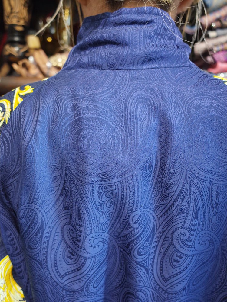 Arabesque & Paisley Double Pattern Silk Blouson