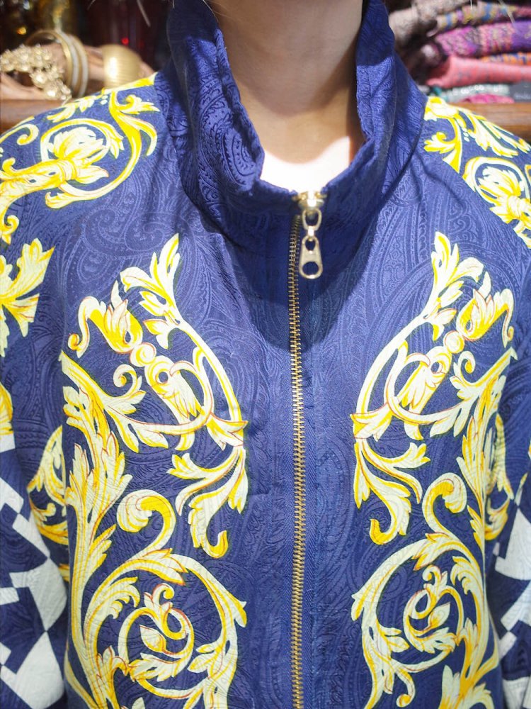 Arabesque & Paisley Double Pattern Silk Blouson