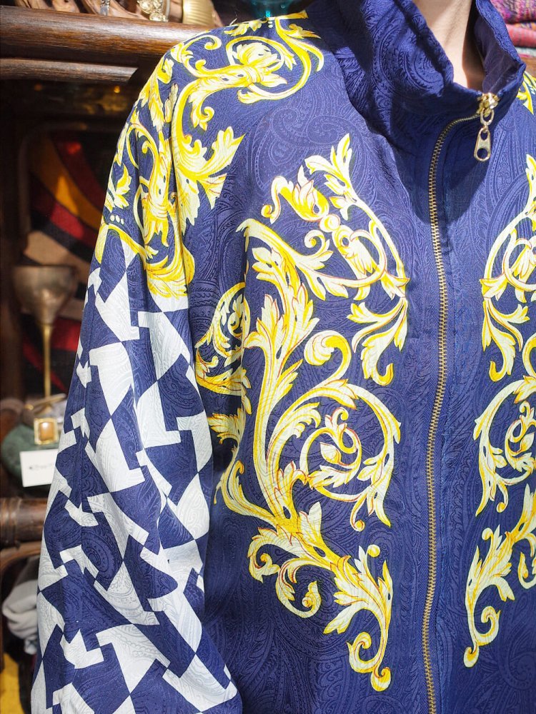 Arabesque & Paisley Double Pattern Silk Blouson