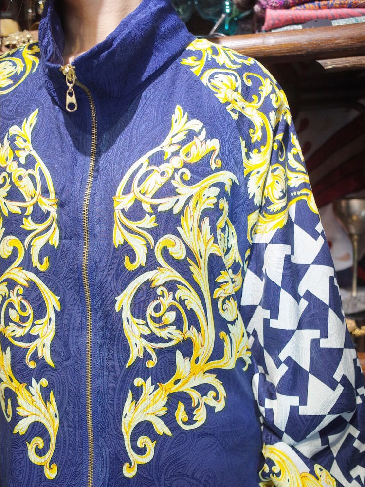 Arabesque & Paisley Double Pattern Silk Blouson