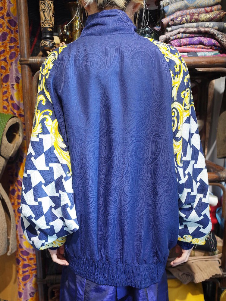 Arabesque & Paisley Double Pattern Silk Blouson