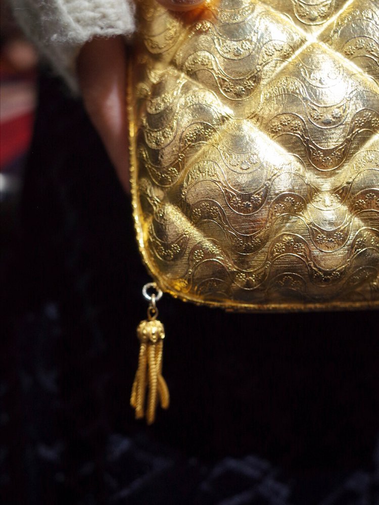 Vintage Gold Metal Tassel Bag