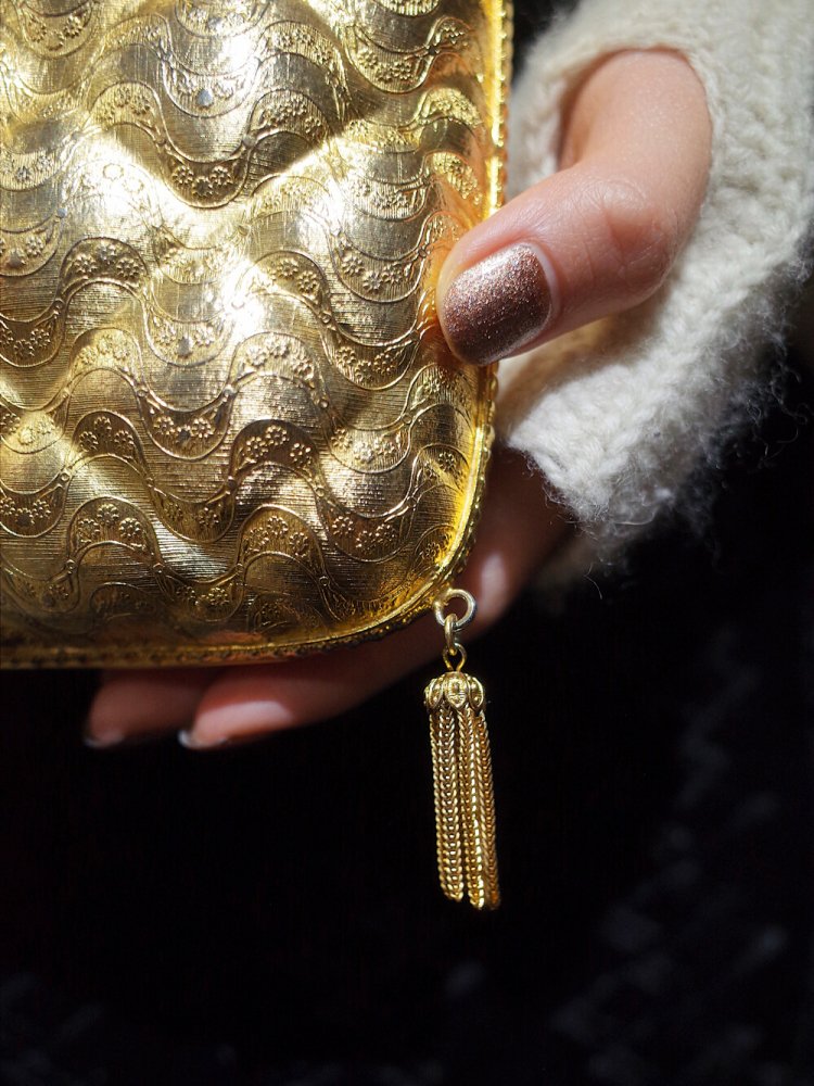 Vintage Gold Metal Tassel Bag