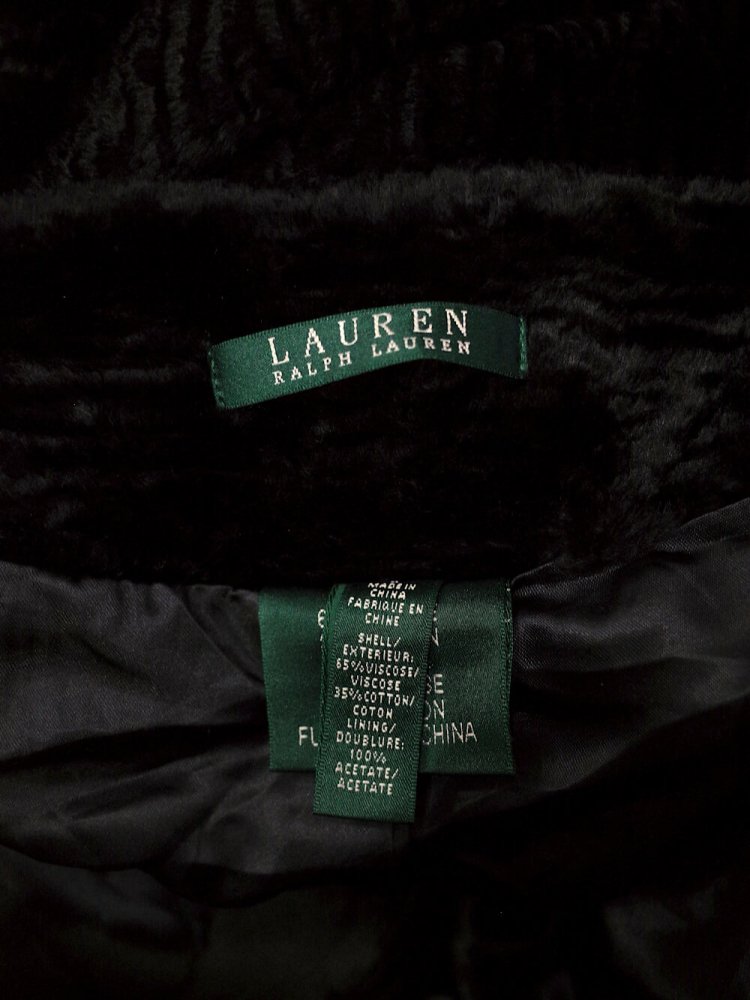 Ralph Lauren Black Velvet Coat