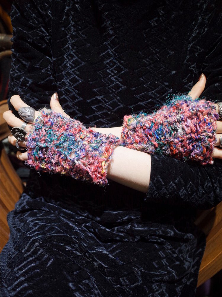 end Hand KnittingSilk Yarn Arm Warmers