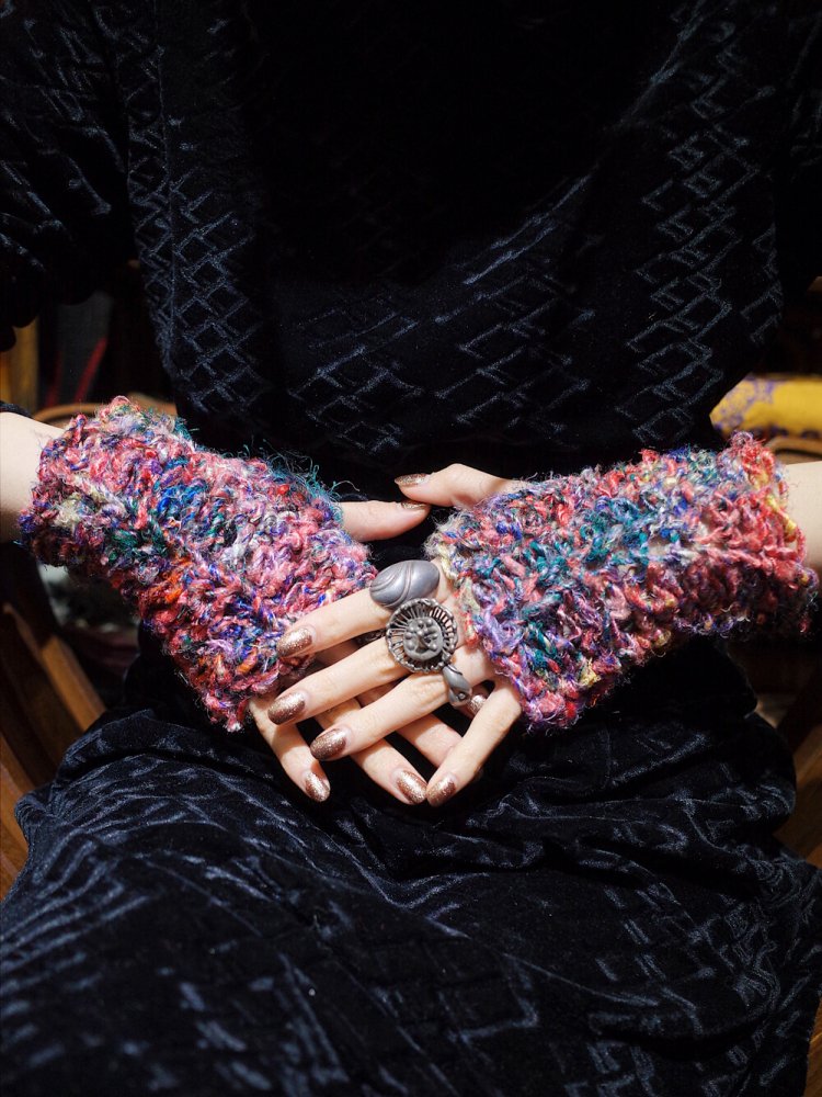 end Hand KnittingSilk Yarn Arm Warmers