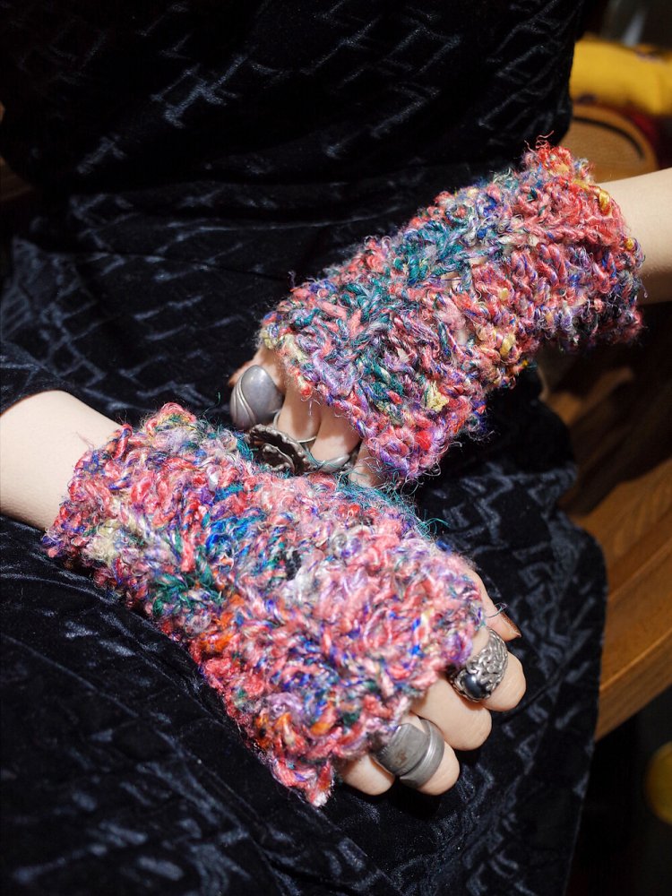 end Hand KnittingSilk Yarn Arm Warmers