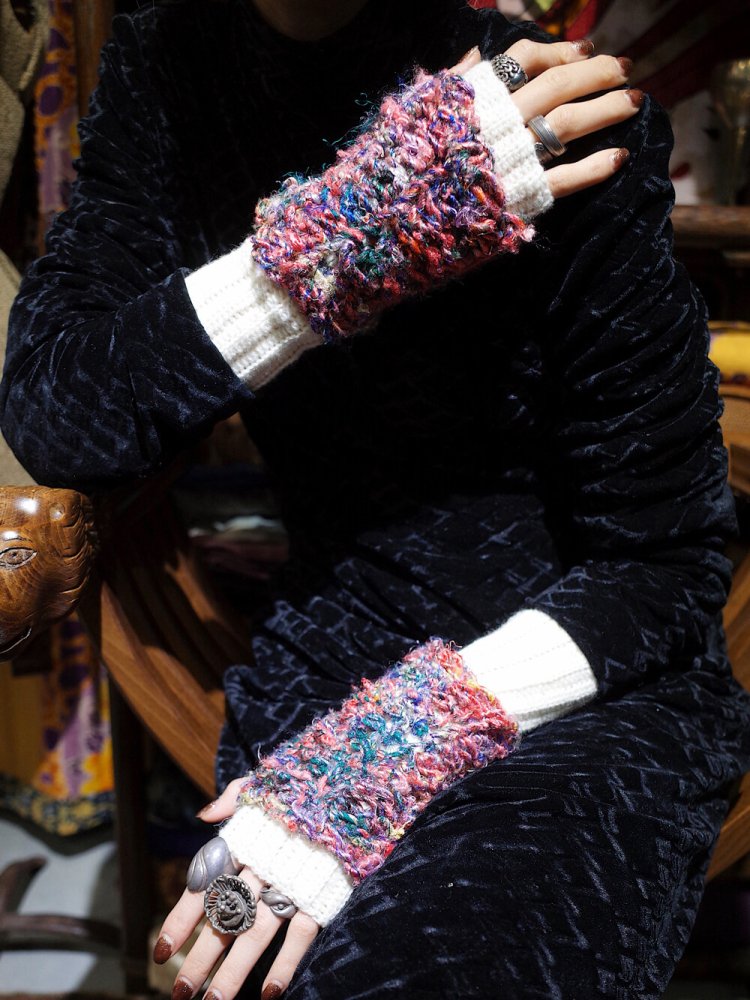 end Hand KnittingSilk Yarn Arm Warmers