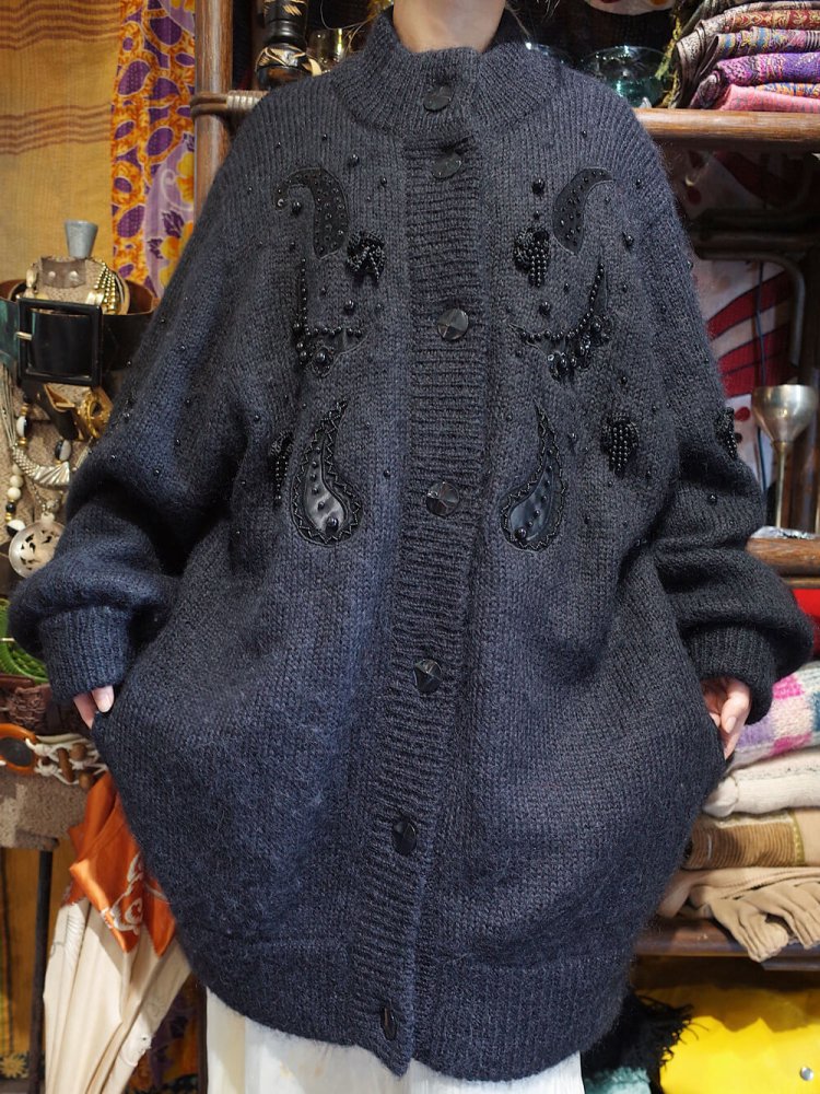 Paisley & Bijou Black Mohair Knit Jacket