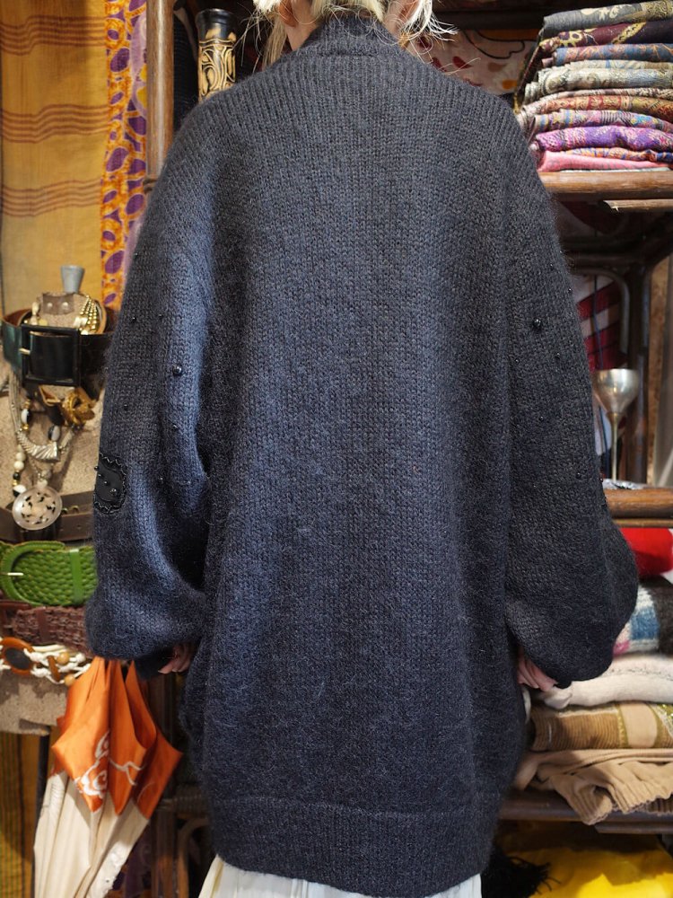 Paisley & Bijou Black Mohair Knit Jacket