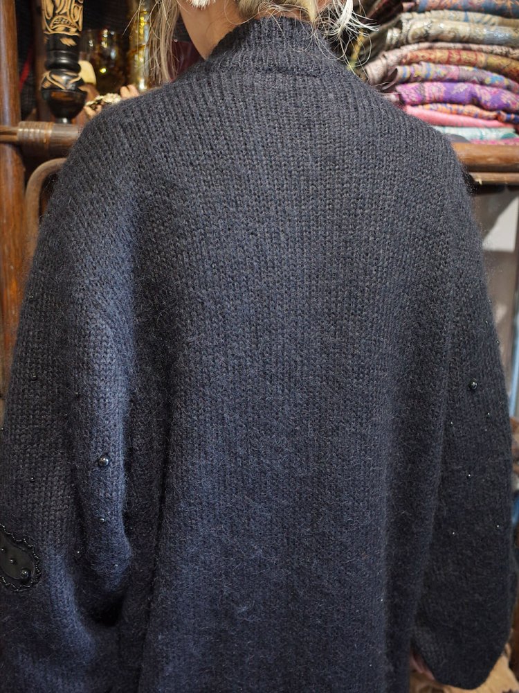 Paisley & Bijou Black Mohair Knit Jacket