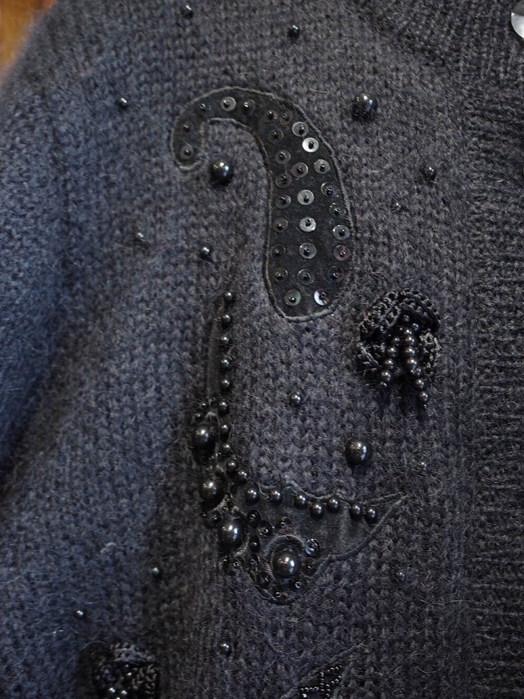 Paisley & Bijou Black Mohair Knit Jacket