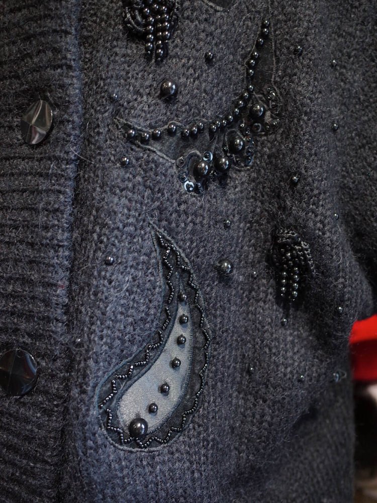 Paisley & Bijou Black Mohair Knit Jacket