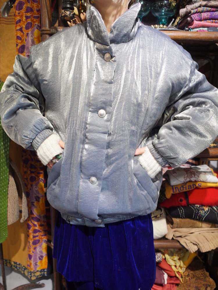  Metallic Silver Blouson