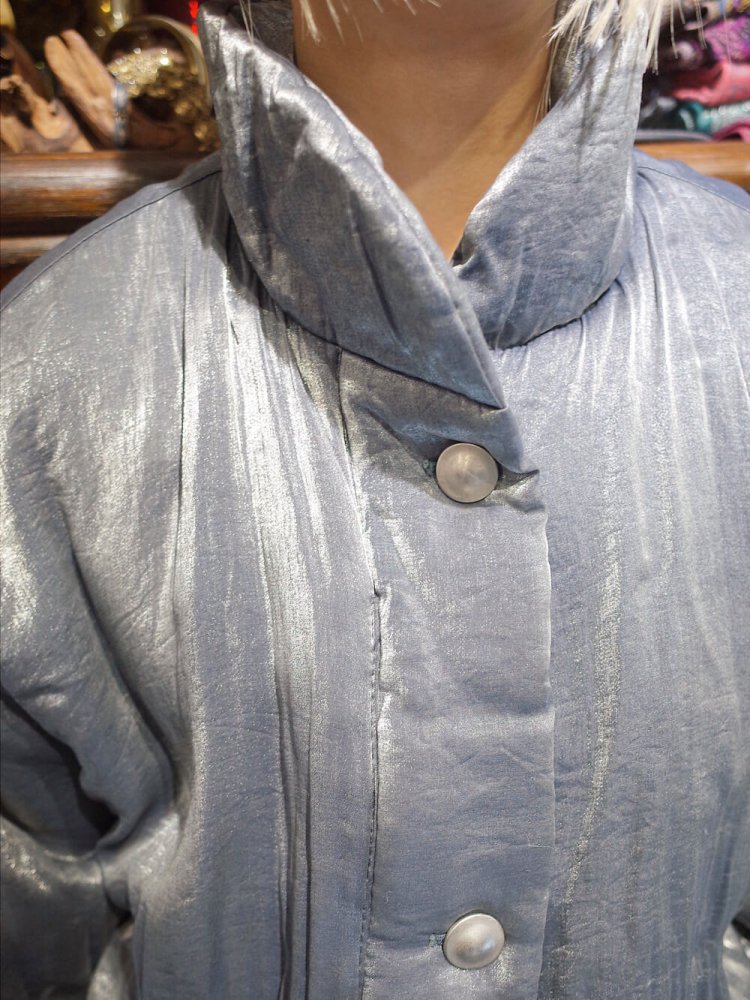  Metallic Silver Blouson