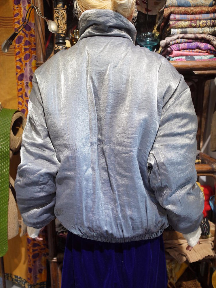  Metallic Silver Blouson