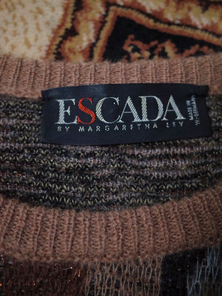 ESCADA made in W.GERMANY Leopard  Abstract Mohair Knit Sweater