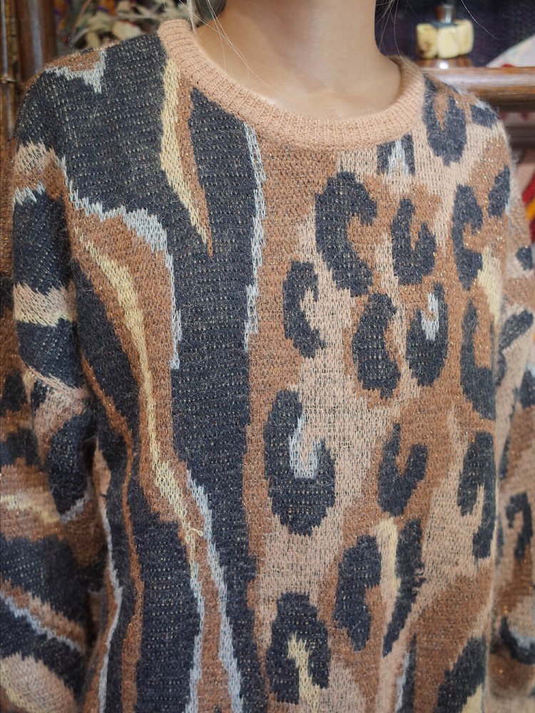 ESCADA エスカーダ” レオパード 抽象柄 ニットセーター | end vintage 