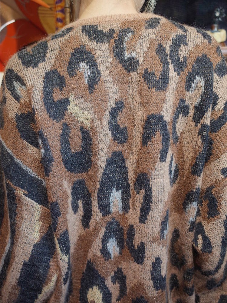 ESCADA made in W.GERMANY Leopard  Abstract Mohair Knit Sweater