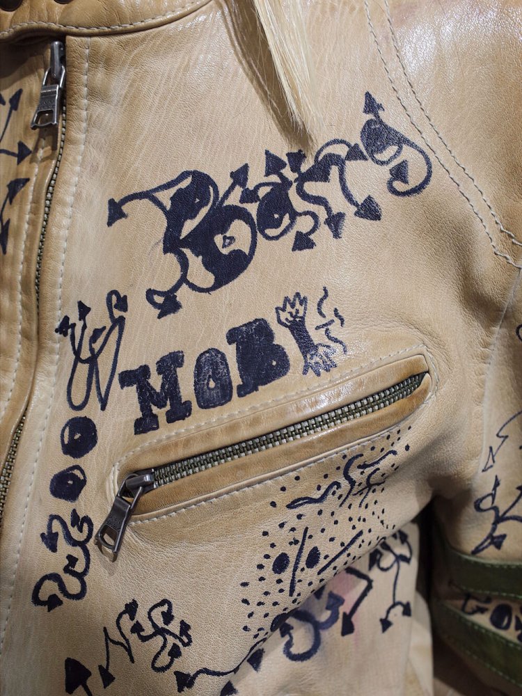 Hand Paint Art Leather Riders Jacket