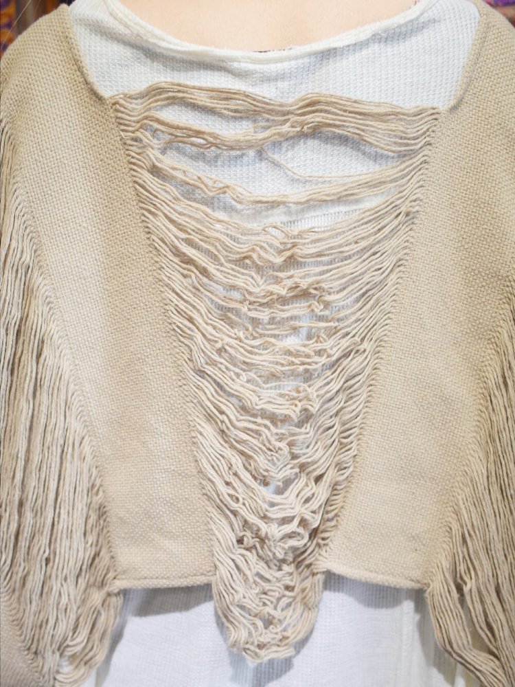 Deformation Fringe Woven Pullover Tops