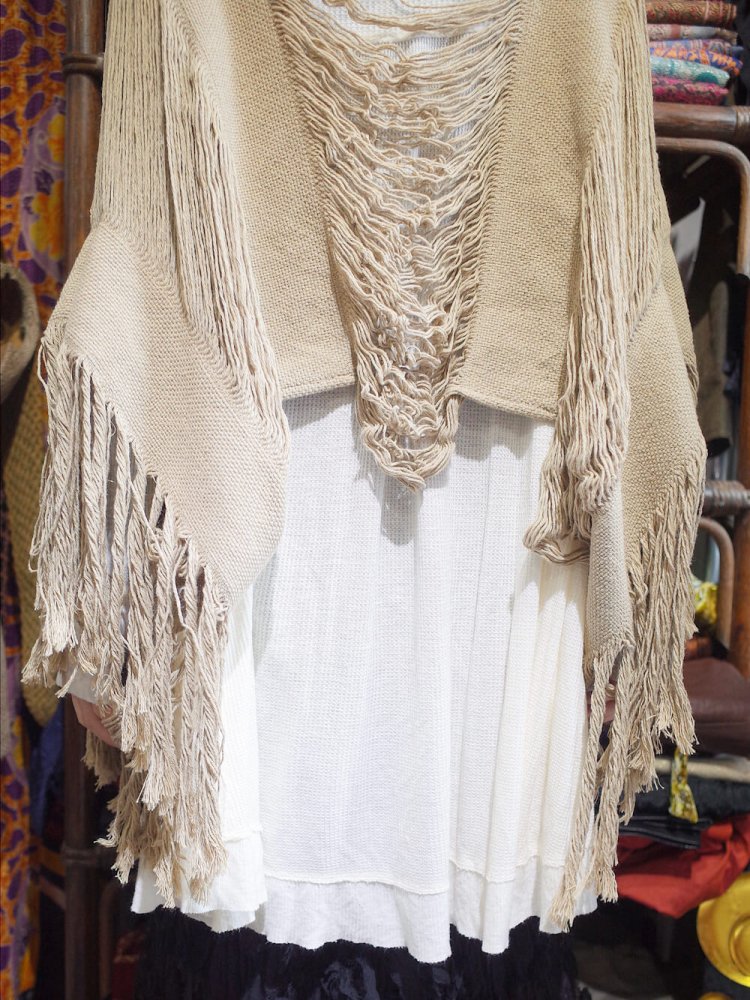 Deformation Fringe Woven Pullover Tops