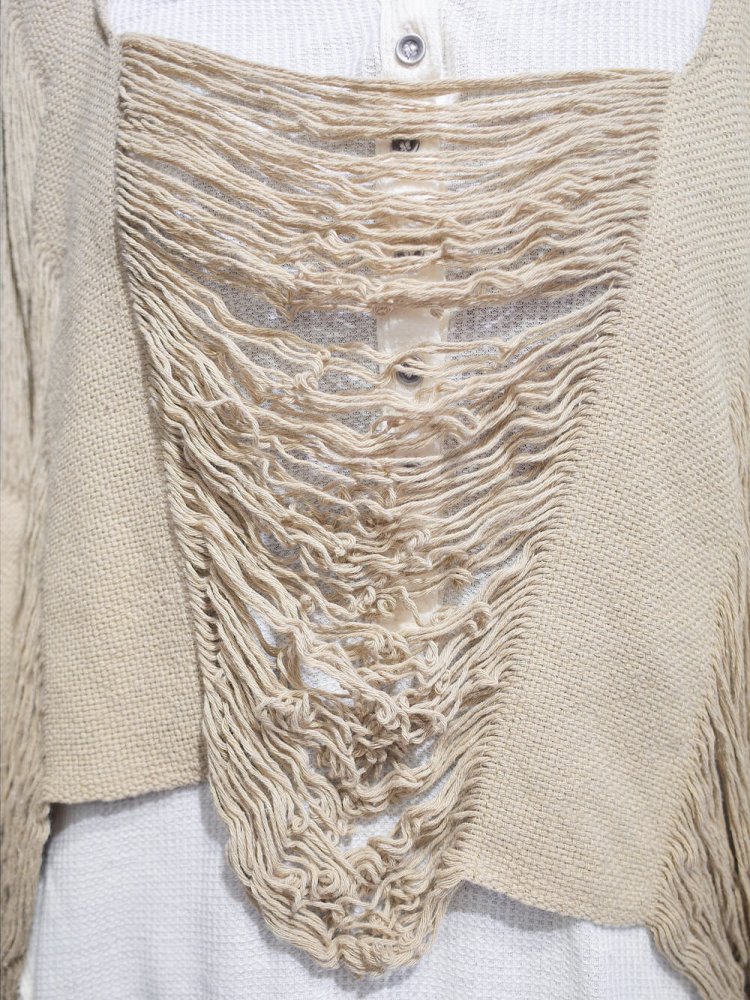 Deformation Fringe Woven Pullover Tops