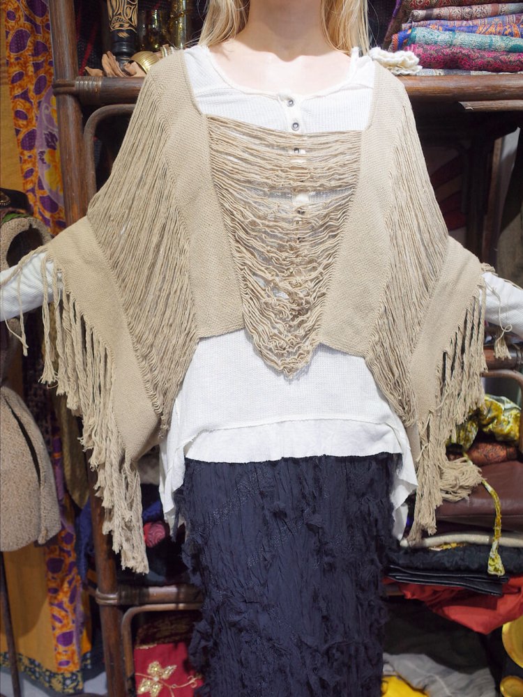 Deformation Fringe Woven Pullover Tops