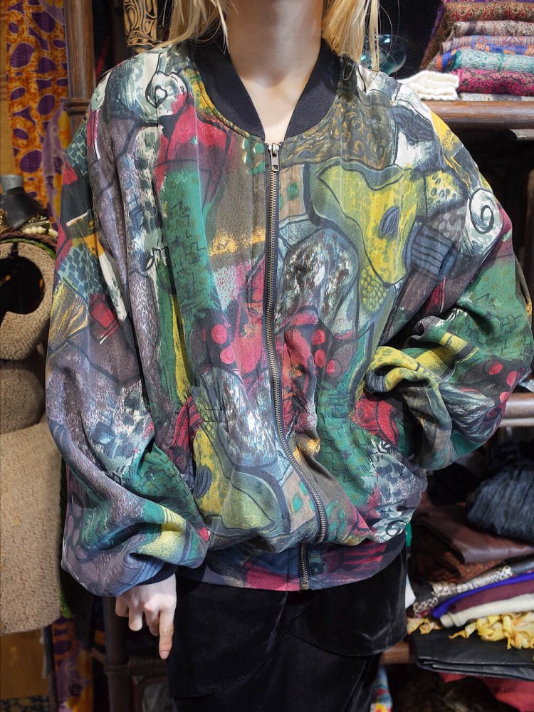 DEAD STOCK / GOOUCH Abstract Art Silk Blouson